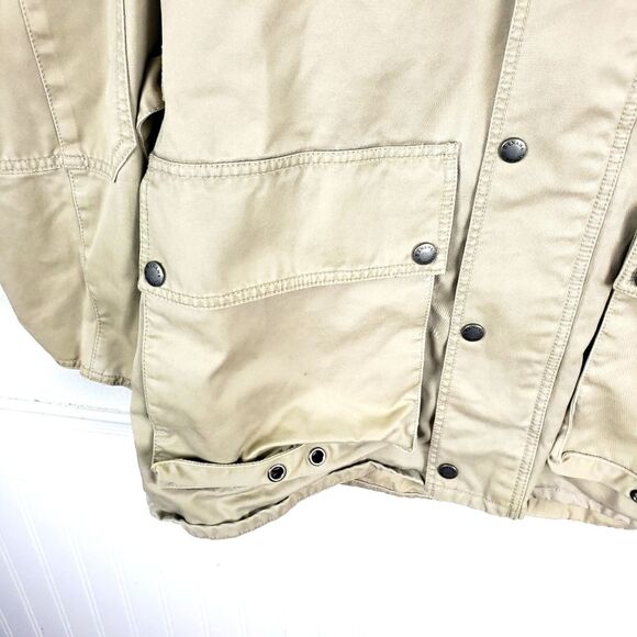 Women's Banana Republic Beige Button/Zip Up Utility Heavy Duty Coat Jacket sz MD - Picture 10 of 16